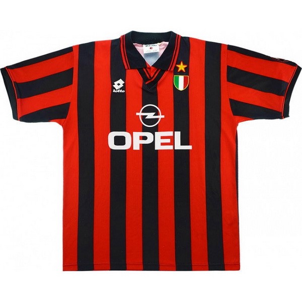 Camiseta AC Milan Primera equipo Retro 1996 1997 Negro Rojo